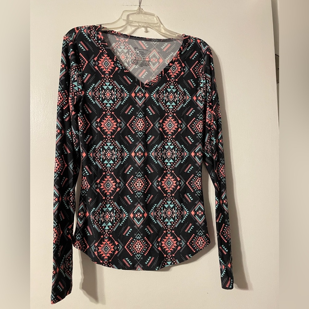 No Boundaries Long Sleeve Patterned Top